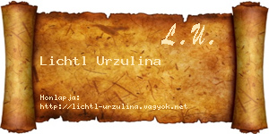 Lichtl Urzulina névjegykártya